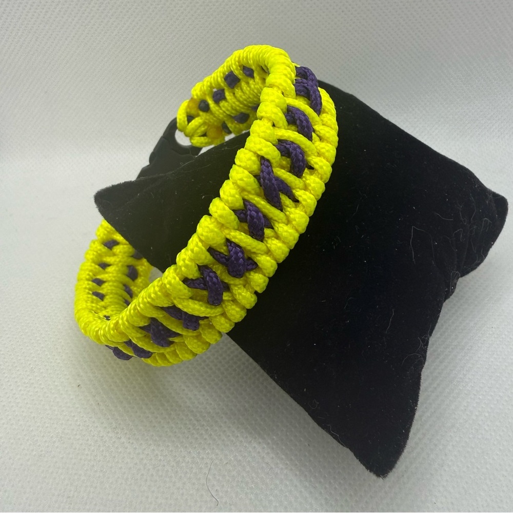 Handmade Yellow and Purple Paracord Bracelet